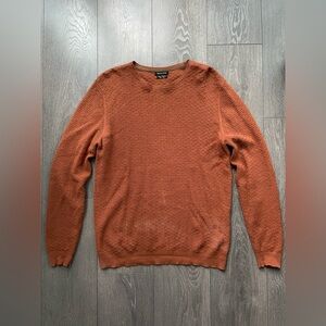 Massimo Dutti Men's Terracotta Crewneck Sweater Large cotton cashmere